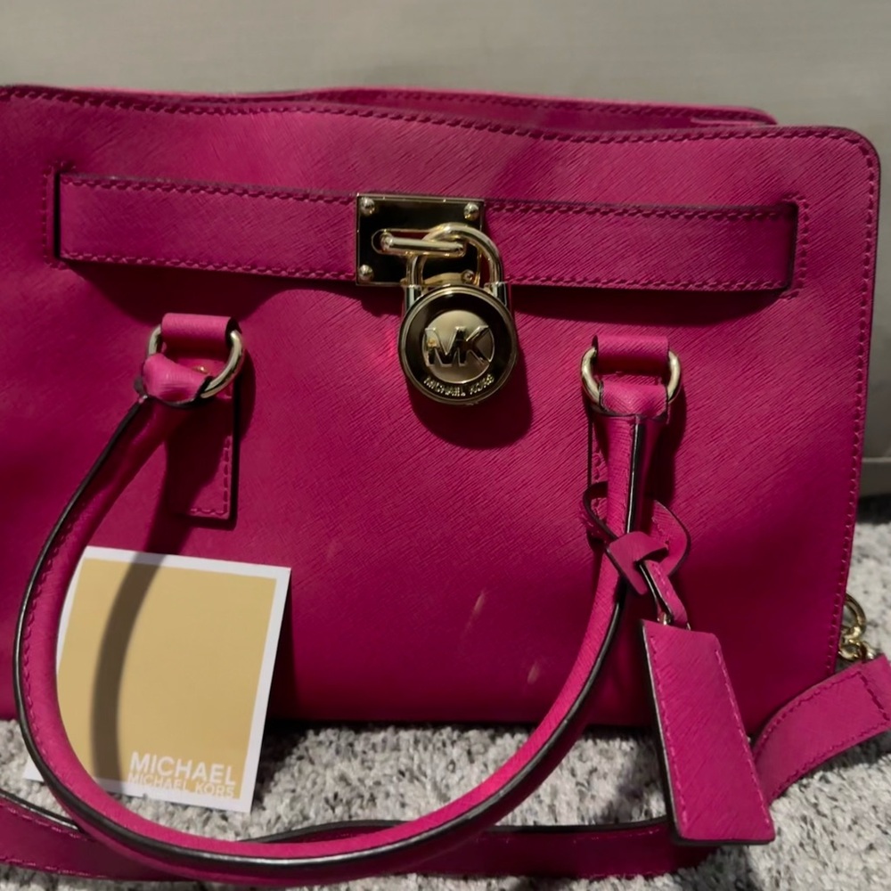 Michael Kors Pink Satchel with Gold Hardware